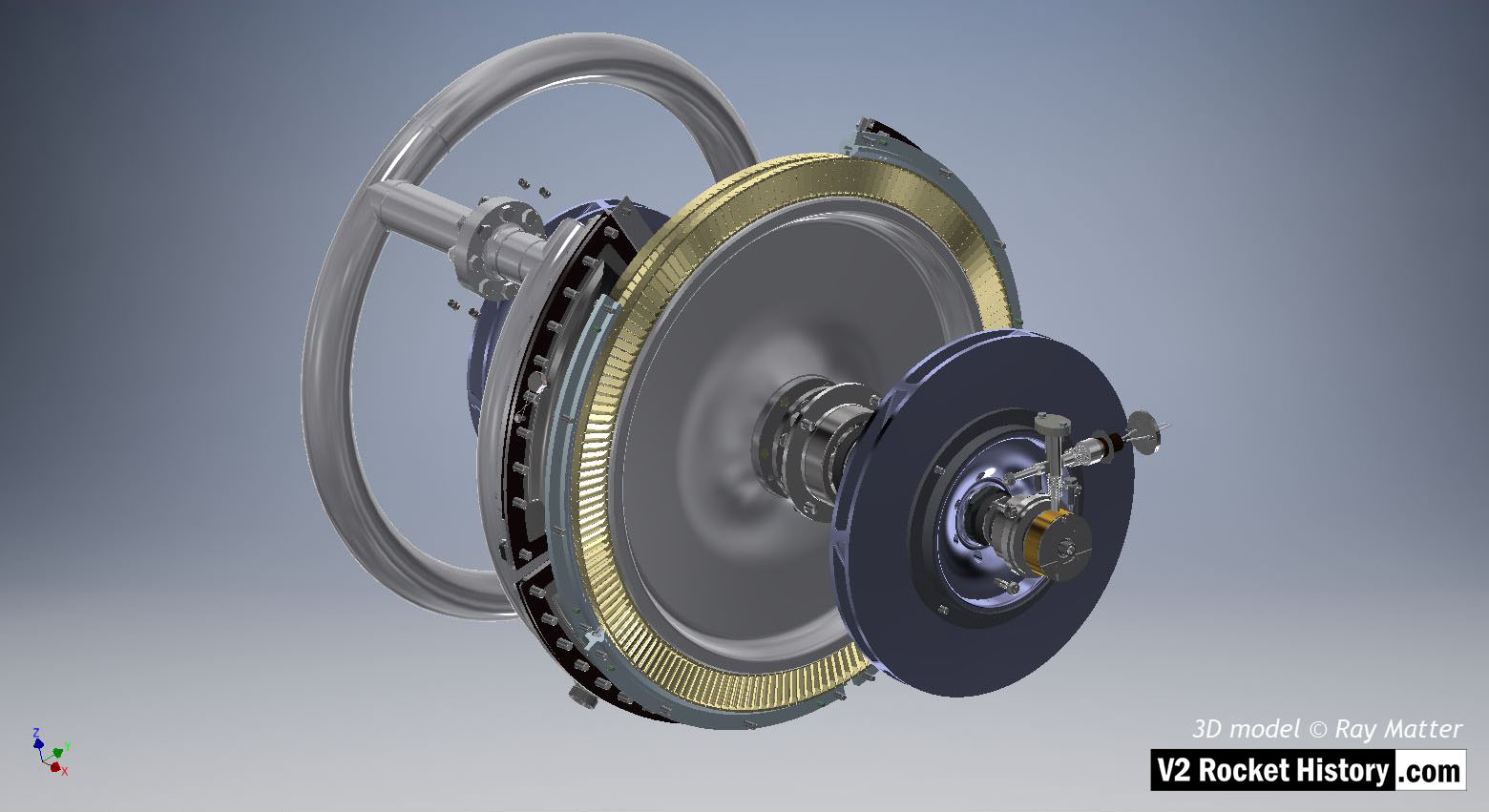 02 V2 turbo-pump turbine and pump rotor shaft assembly