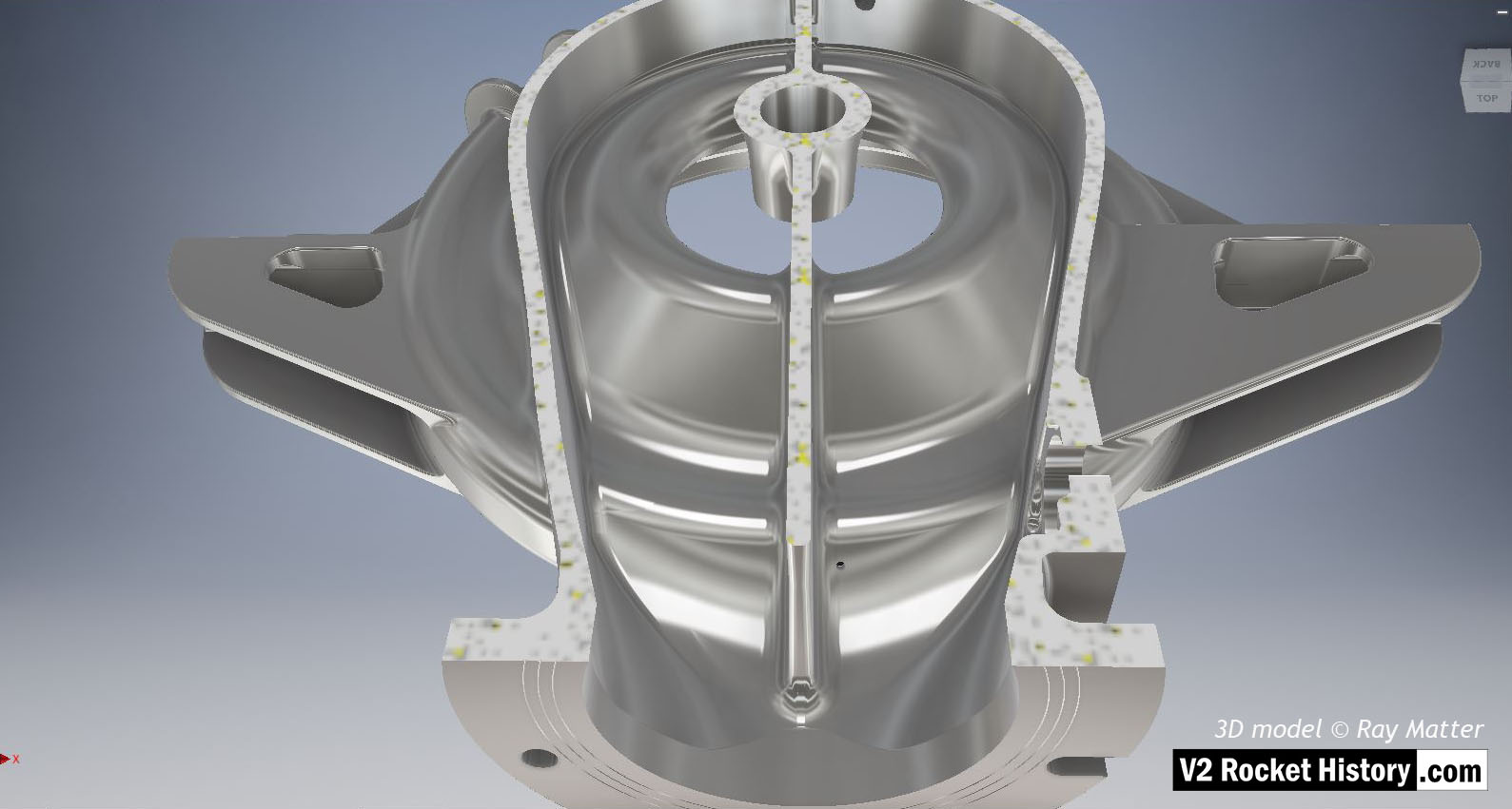 B pump housing - sectioned - showing self-purge orifice