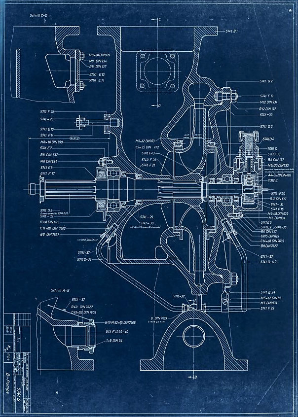 Drawing 5741 B - Fuel (B) Pump Assembly - Part Numbers