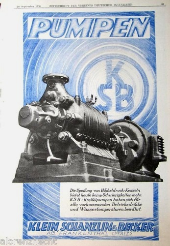 Klein Schanzlin & Becker centrifug-pump advert