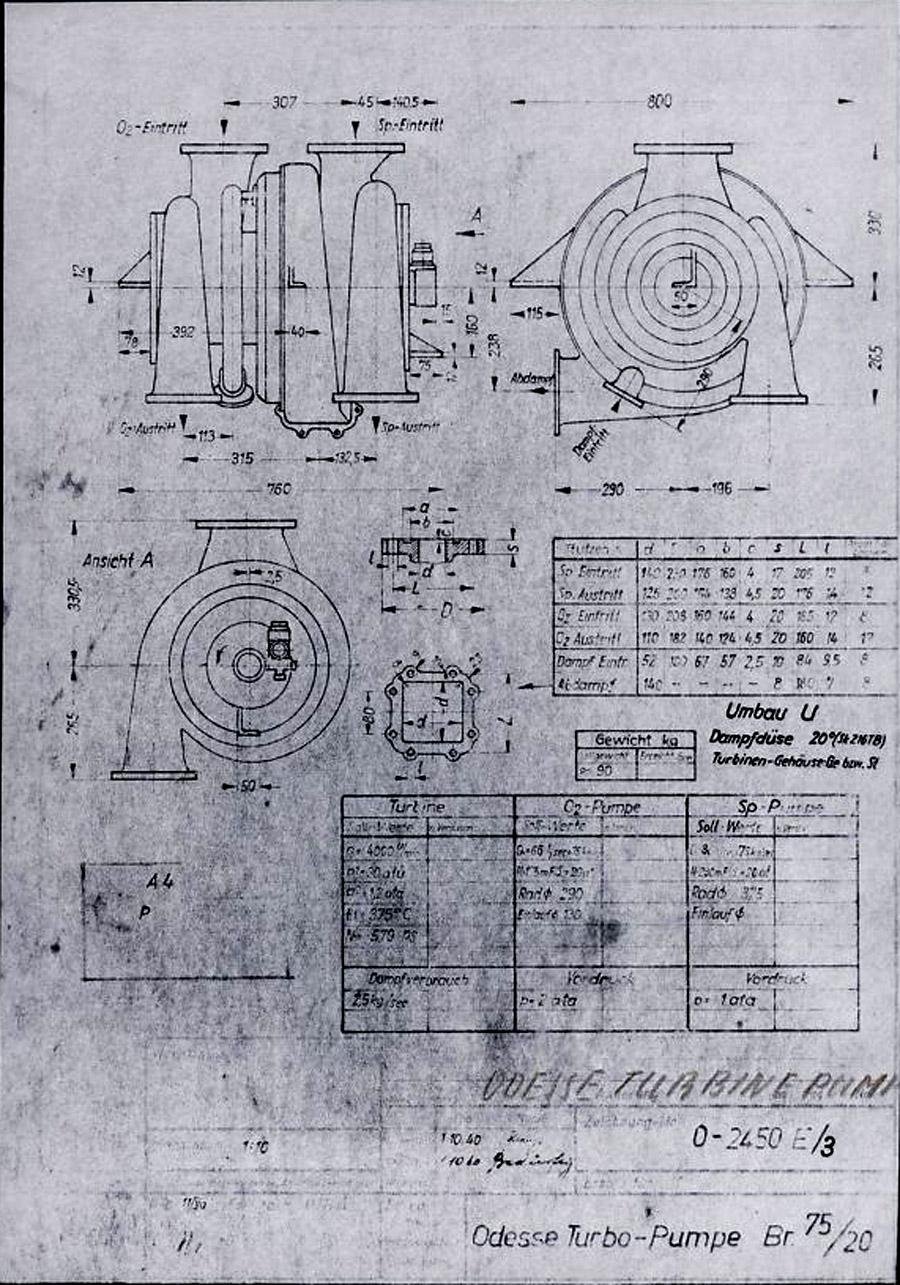 Klein Schanzlin Oddesse missile V2 Turbo-Pump