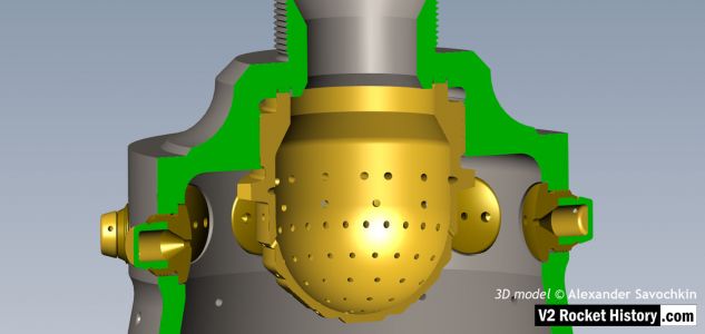 V2 fuel and LOX injector pot cutaway 3