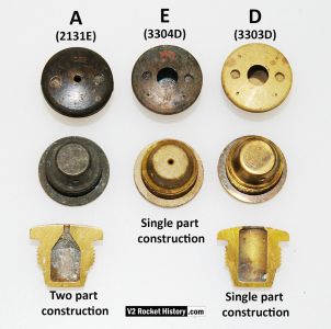 Injector insert set detail with drawing codes