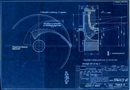 Laufrad A (Rohteil) zur A-Pumpe nach Zeichnungsnummer 5740 B Ausführung A und B [lt. Titelerfassung ...
